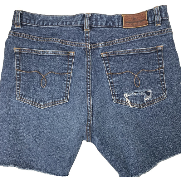 LAUREN JEANS CO Ralph Lauren Denim Cut Off Shorts 8 Blue Wash Distressed VGUC - Picture 2 of 6